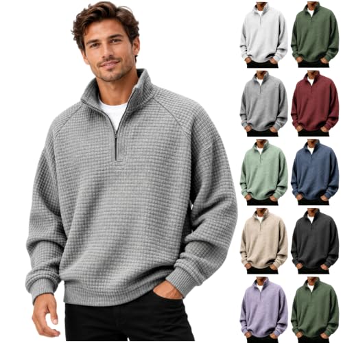 WNMNCHENGHB Mens Henley Long Sleeve,Fall Pullover Sweatshirt(Grey,Small) - image 1