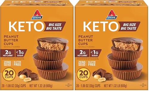 Atkins Keto Peanut Butter Cups,Naturally Flavored,Zero Grams Added Sugar,Gluten Free,20 Count (Pack of 2) - image 1