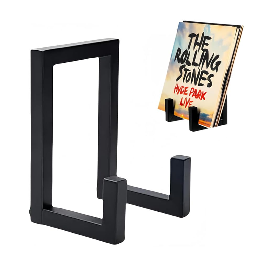 HMLFDC Soporte Vinilos Pared, Expositor Discos Vinilo, Metal Estanteria CD Soporte, Soporte para Vinilos para Discos de Vinilo, Fotos, Libros y Almacenamiento, Negro