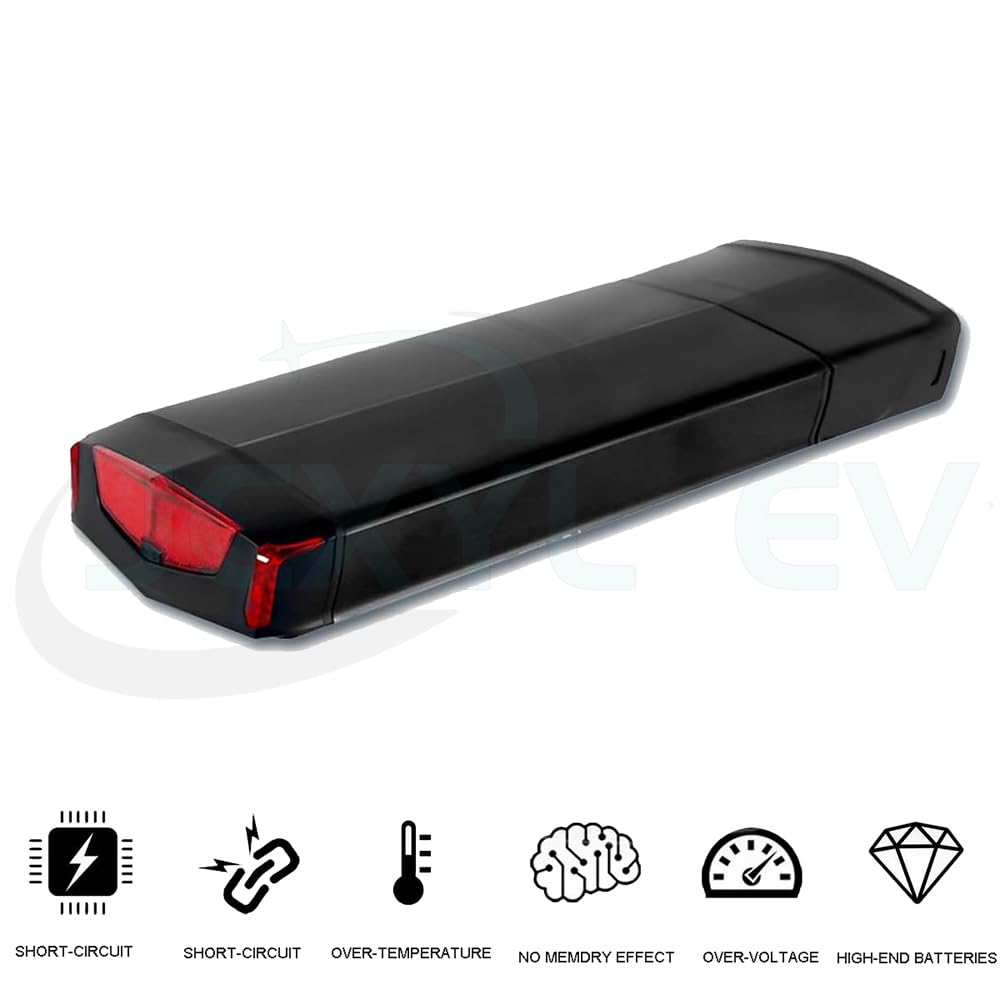 36V 10,4Ah 13Ah 15Ah 17Ah E-Bike-Akkus für Gepäckträger, 48V 10,4Ah 13,6Ah 13Ah wiederaufladbarer Lithium-Akku mit Ladegerät