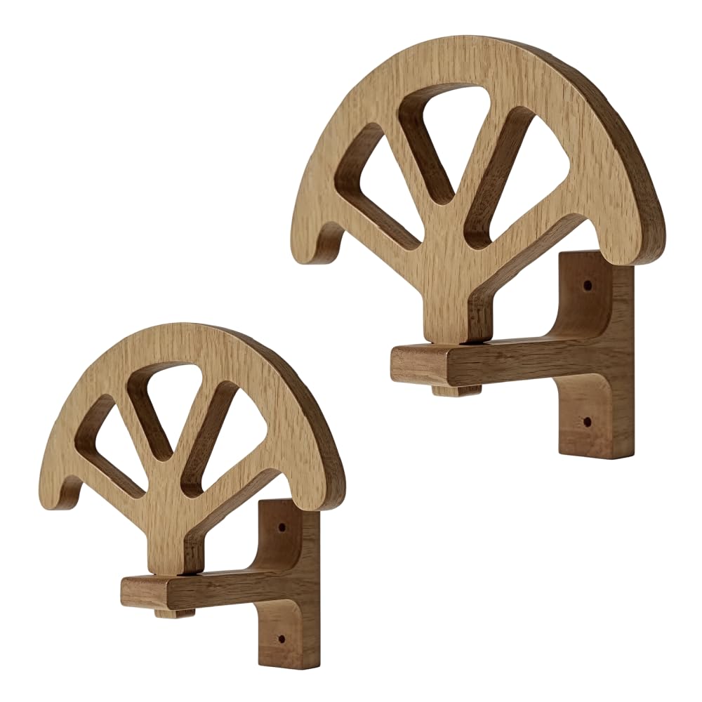 DONGKER Cowboy Hat Rack,2 PCS Wooden Wall Hat Hanging Display Holder with 3-Clip Adjustable Design for Storing All Kinds of Caps