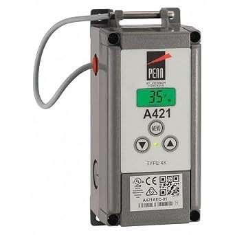 Johnson Controls A421AEC-02C Electronic Temp Control, SPDT, 1 Switch, 6.5 ft. (2m)