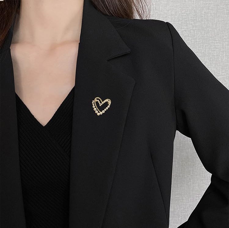Image of Heart Brooches for Women Rhinestone Crystal Heart Brooch Pin Gift for Wife Girlfriend