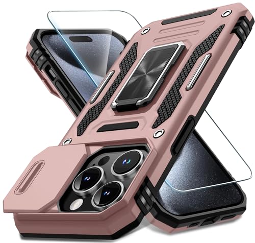Coque iPhone 15 Pro Max béquille militaire antichoc avec protecteur d'écran