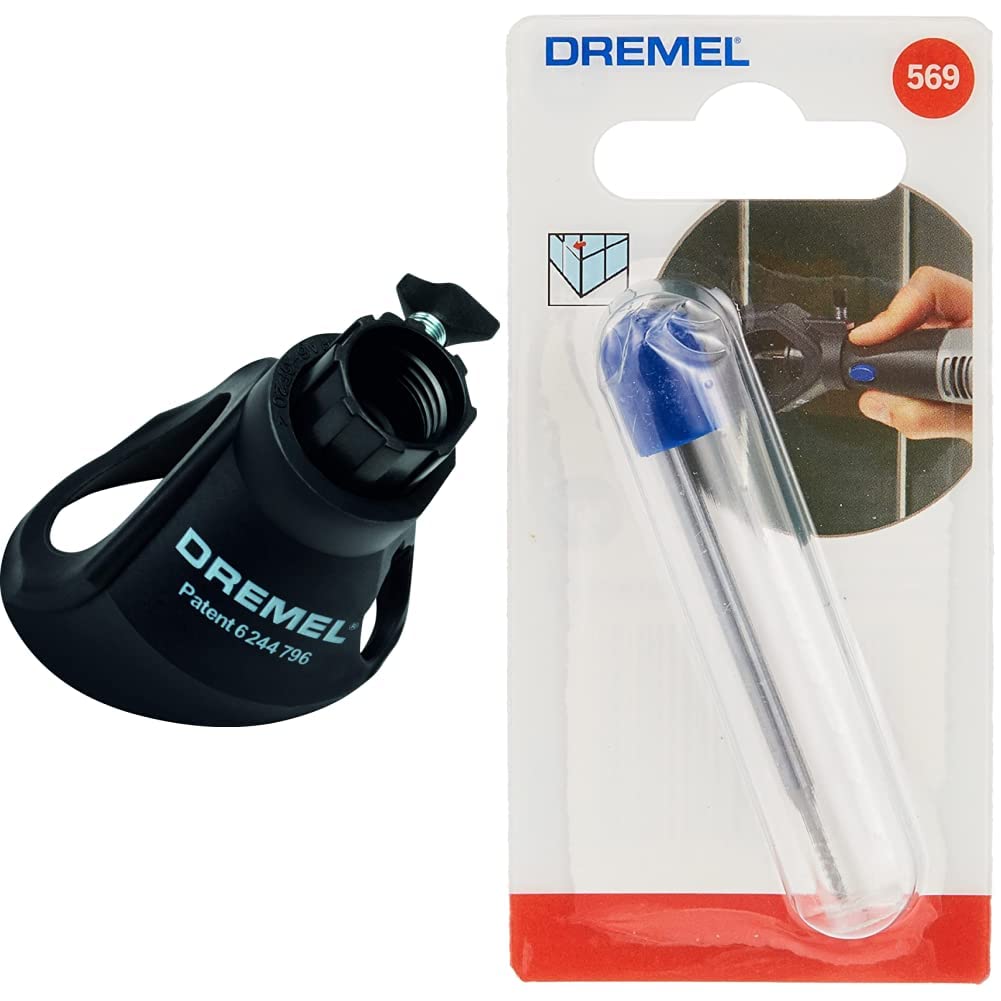 Dremel 568 Kit de déscellement des joints de carrelage pour enlever les joints entre des carreaux pour outils multifonctions & 569 Foret à Enlever Joint Carrelage, Diamètre 1,6 mm