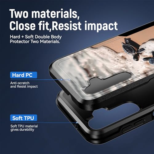 JHYYTUJTYP for Galaxy A16 5G Case,[Military Grade Drop Tested] Heavy-Duty Tough Rugged Shockproof Protective Case for Samsung Galaxy A16 5G 6.7 inch 2024,Sea Turtles on The Beach - image 2