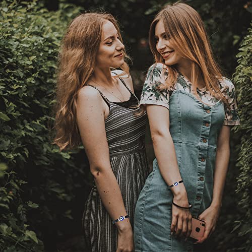 2 Pcs Evil Eye Bracelets for Women, Protection for Men Kids, Negative Energy Evil Eye Jewelry Nazar, Red and Black String Bracelet for Protection4