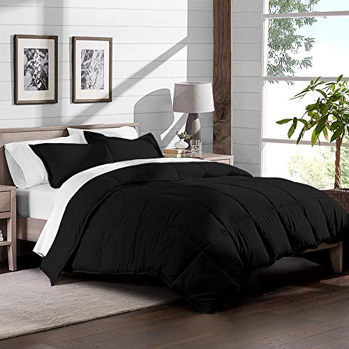 Image of TwinXL.com Black Twin Extra Long Down Alternative Comforter Set by Ivy Union