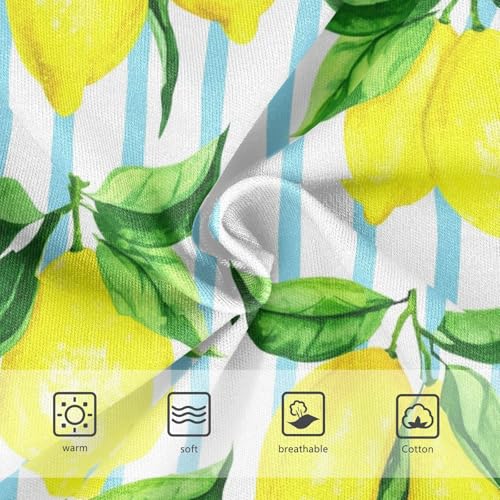 Joisal Cotton Toddler Underwear Floral Bright Yellow Lemons Blue White Panties for Girl Pattern Undies Kids Briefs 2t3