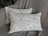 KEMA Set of 2 Decorative Throw Pillow Covers, Jacquard Pillowcase, Square Cushion Case for Couch Sof