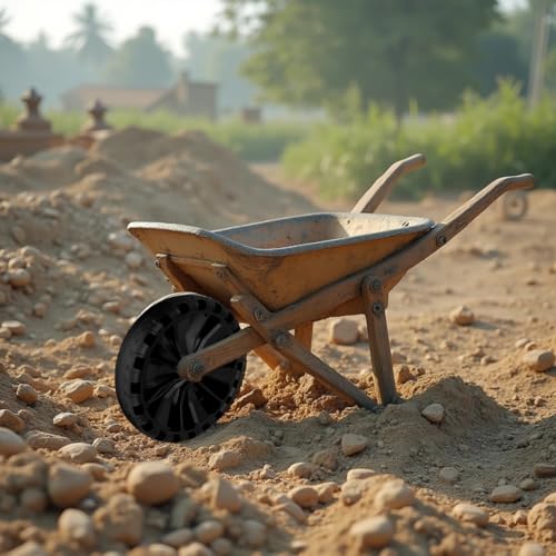 Roda Pneu Maciço Flex Border 320mm para Carrinho de mão Carriola Resistente não Fura não Murcha Eixo