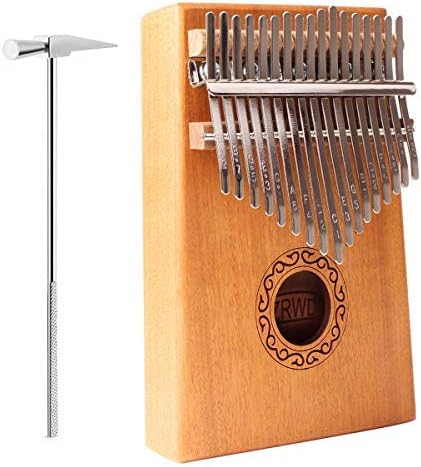 17 Key Kalimba Thumb Piano, Portable Mahogany Wood Finger Piano with Music Book, Tuning Hammer, Carry Bag, Music Sticker etc.