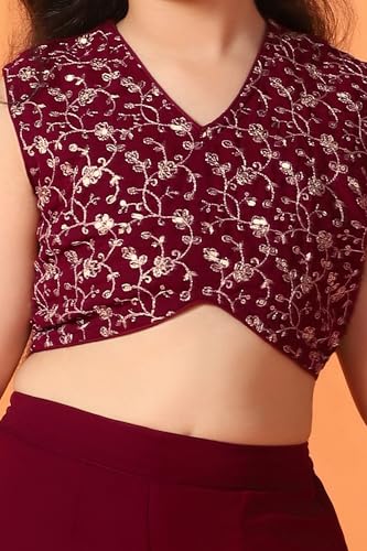 Image of Fashion Dream Girls Georgette Embroidered Palazzo Set|Kids Ethnic Wear|sharara set for girls|Indo Western Set