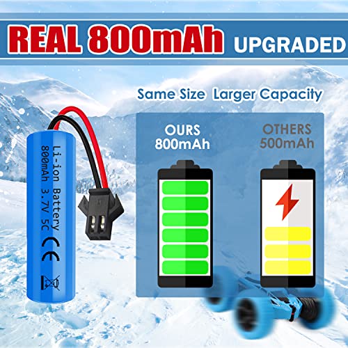 Image of 3.7V 800mah Li-ion Battery 2Pack with USB Chargers SM-2P Plug RC Rechargeable Battery Compatible with Remote Control Cars E35 DE38 DE40 DE50 DE55 TB202 TM141 Toy Cars 2Pack