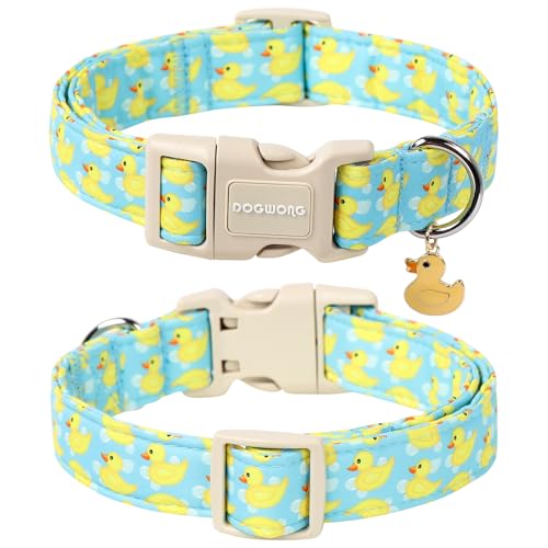 DOGWONG Duck Cotton Dog Collar, Summer Cute Dog Collar Durable Soft Beachy Pet Dog Collars Puppy Necklace for Small Medium Large Dogs by DOGWONG - Image 2
