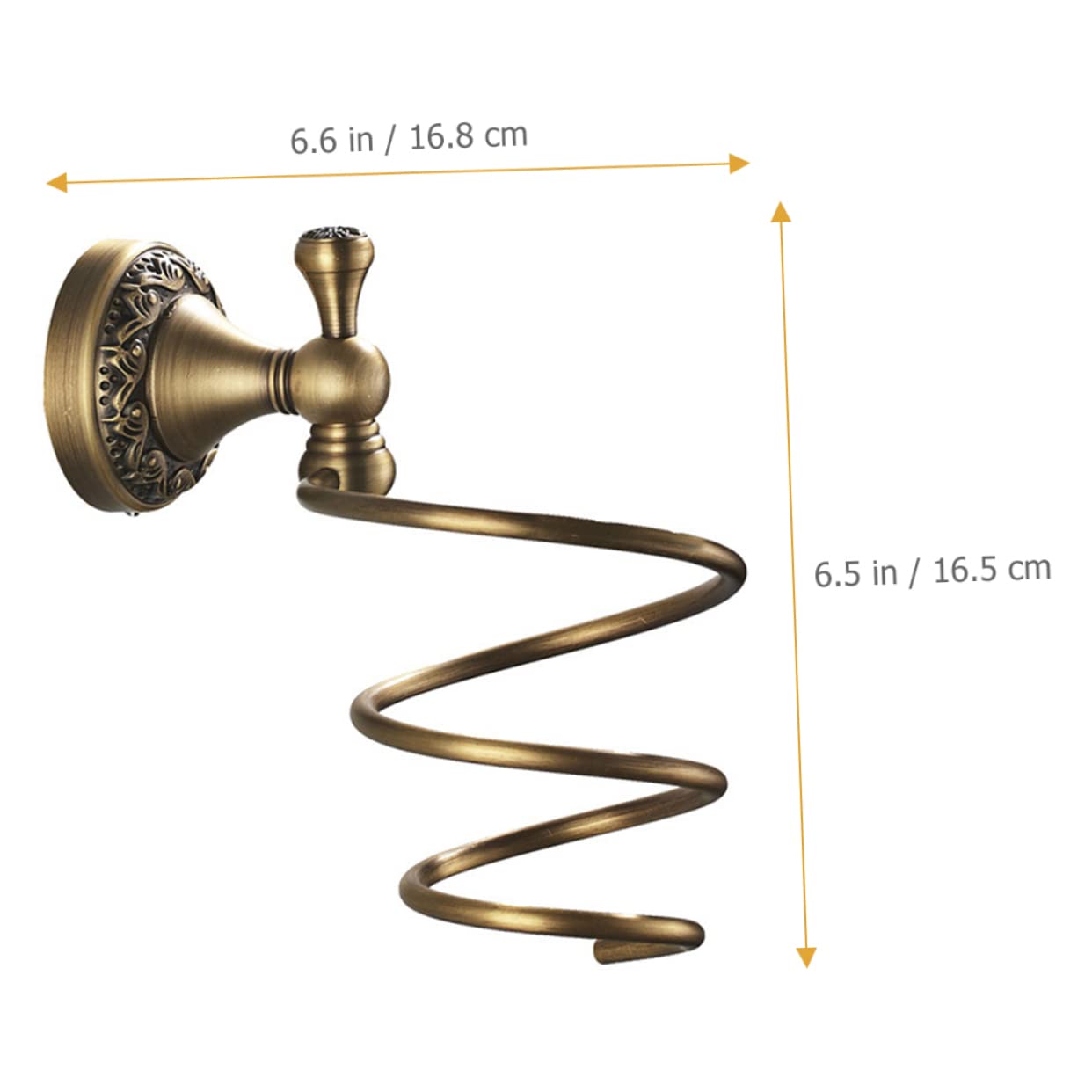 Soporte en Cobre Pelo Baño Secador Montado Pared en o para Organizar Dorado Diseño en Espiral para Proteger y Secadores de Cabello en Barberías Dormitorios