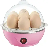 Cozedor Elétrico de Ovos 220 V - Panela a Vapor para Cozimento Rápido e Saudável (Rosa)
