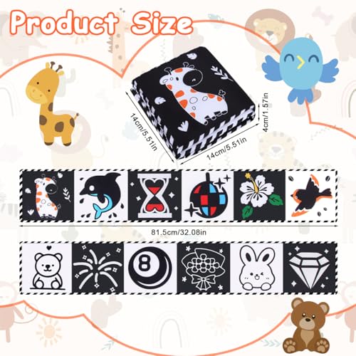 Image of SNOWIE SOFT Baby Cloth Book 0-3 Years 5.5x8.5 Double Sided Squeaky Sensory | Tactile Squeaky Play, Encourages Sensory Exploration, Soft Cloth Pages, Easy Handling, Customer Support Available