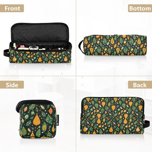 Bolsa de viaje resistente al calor para herramientas de cabello con diseño marmolado Winter Holiday, para planchas, rizadores y accesorios de cuidado capilar, portátil y organizador miniatura 5