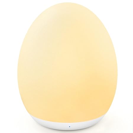 MediAcous Night Light for Kids, Baby Egg Light for Nursery, 7 Colors Changing & Stepless Dimming, Soft Silicone Touch Night Lamp with 1 Hour Timer, Rechargeable Nursery Night for Breastfeeding