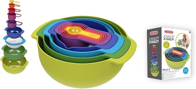 Cefa Toys - Set of 9 Joseph Joseph Joseph Stackable Measuring Bowls, 01158