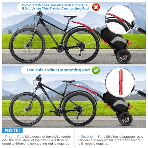 SEPNINE® Lastenanhänger Fahrrad, 2 in 1, Fahrradanhänger, Einkaufstrolley, Handwagen, Legierter Stahlrahmen, leicht faltbar mit 30 cm Luftreifen, 20 kg Ladegewicht
