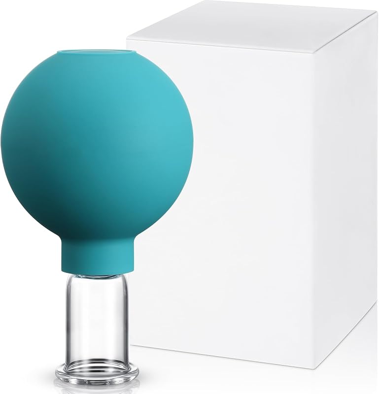 Ventosa facial de vidro Nuanchu verde, diâmetro de 1,65 cm