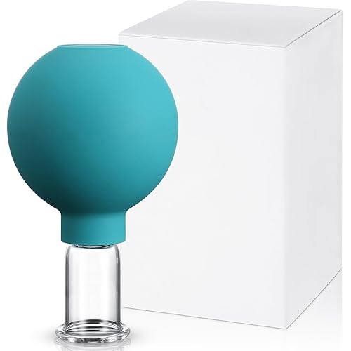 Vista 17 de Nuanchu Taza facial de vidrio con ventosas de silicona para masaje, taza de succión al vacío para cuerpo, cara, pierna, brazo, espalda, hombros