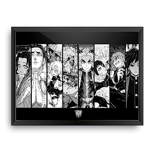 Image of MCSID RAZZ - Demon Slayer - Hashiras - Destroy the Demons Design A4 Size Poster (With Frame) - Best Gift For Demon Slayer Fans /Best Artifacts To Your Home & Decor /For Anime Fandom