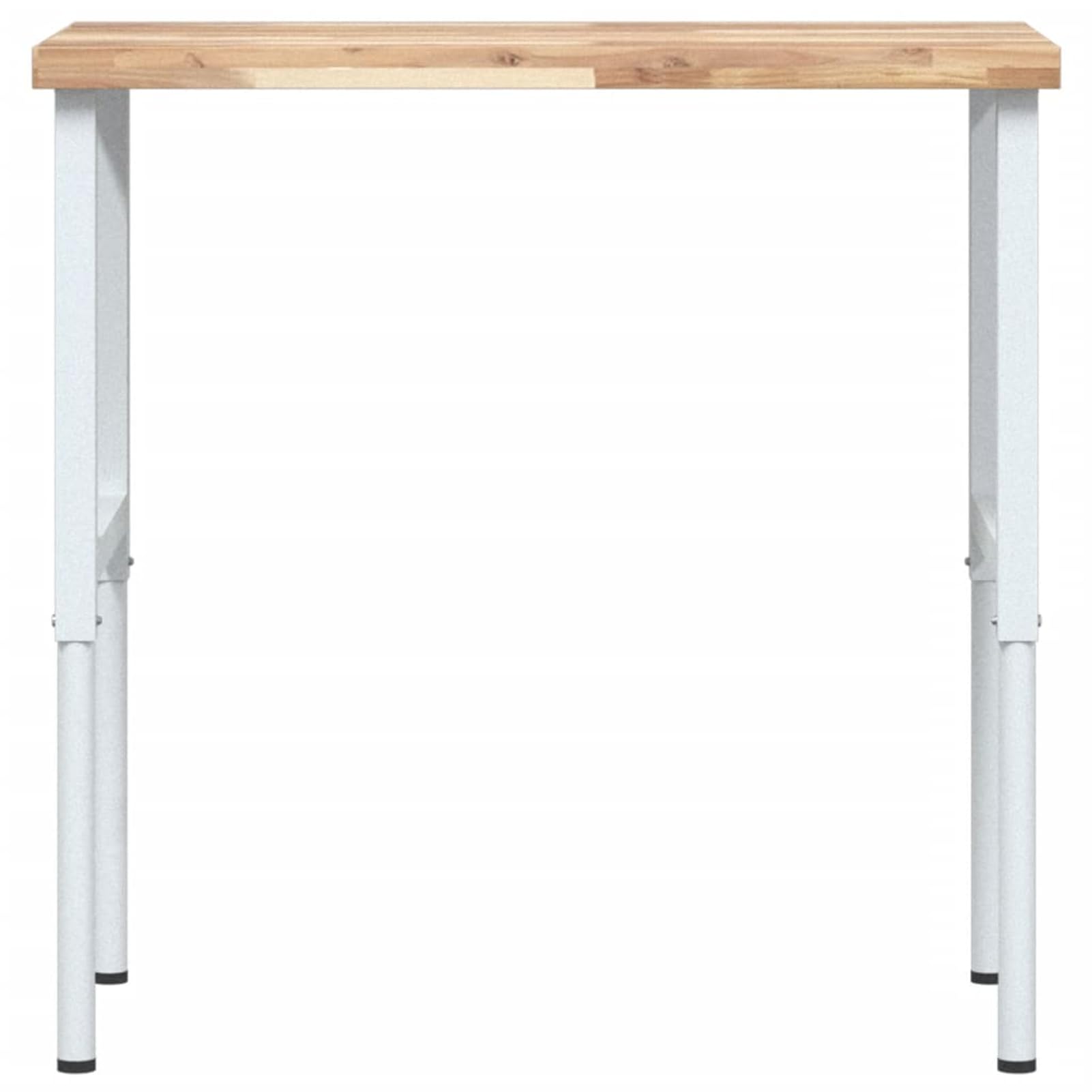 Homgoday Banco da Lavoro in Legno massello di Acacia Non trattato con Gambe in Metallo Grigio Regolabili 100x60x(73-995) cm