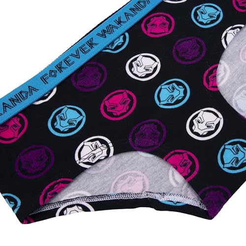 Handcraft Girls' Black Panther 4-Pack Panties Cotton/Spandex Blend Sizes 6,8,10 Wakanda Forever4