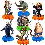 Zootopia Birthday Party Decorations, 7Pcs Zoo top Theme Party Centerpieces, Photo Booth Props, Cake Toppers, Zootopia Party Supplies for Girls and Boys, Baby Show