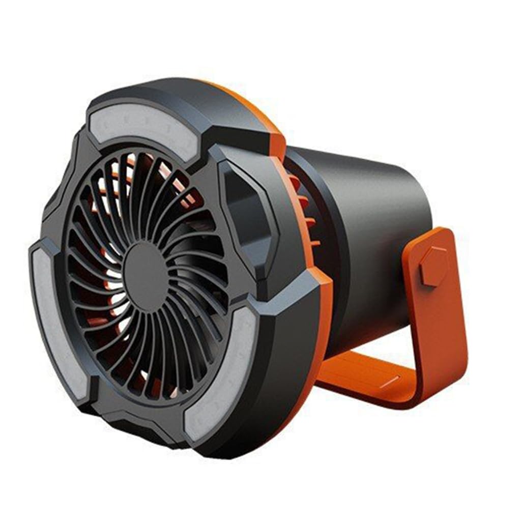 Ventilateur compact rechargeable de table et camping avec éclairage LED blanc
