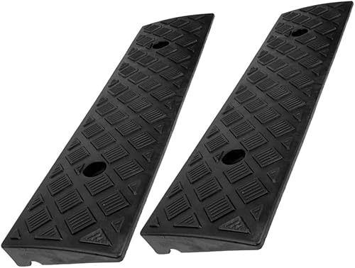 VICASKY 2 rampas de goma antideslizantes para automóvil, resistentes al deslizamiento, duraderas para acera y cuatrimoto, diseño de absorción de