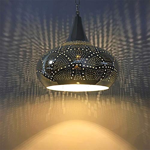 Lampe de plafond marocaine E27Socket | Lanterne pendentif vintage de style oriental | Arabian Home Decor Lighting Lustre Suspendu Pour Cuisine Salon Chambre (Couleur : A)