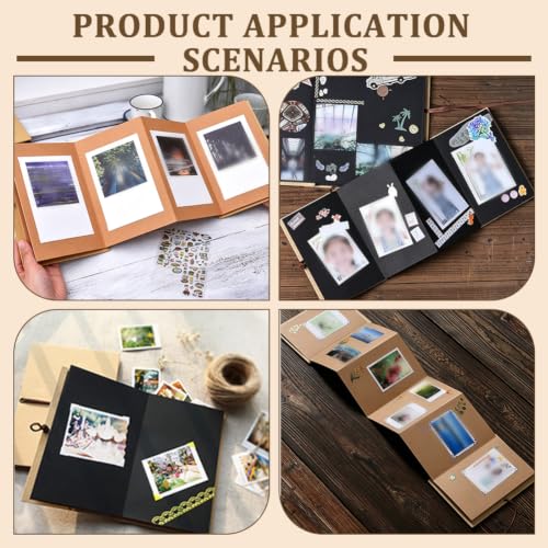 PH PandaHall 2 Packs Large Scrapbook Album, 11x8inch Memory Book A4 Hardcover Photo Albums Scrap Book Photo Albums Stretchable Folding Photos for Wedding Gift Memorial DIY Anniversary - Image 5