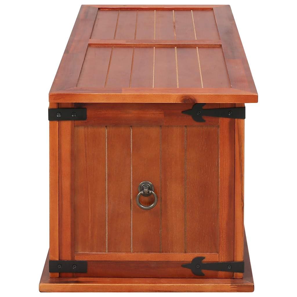 Baúl de almacenamiento 90 x 45 x 40 cm madera maciza de acacia