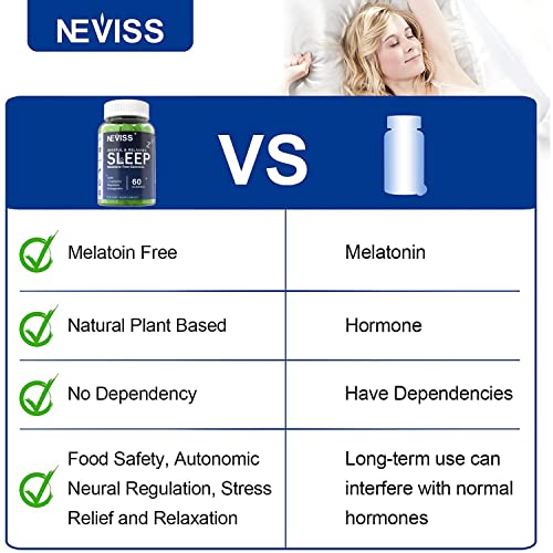 NEVISS Melatonin Free Sleep Aid Gummies for Adults - GABA, L-Tryptophan, Magnesium, Ashwagandha - Non-Habit Forming, Help for Deep Relaxation - Vegan, Meyer Lemon Flavor, 2Pack - Image 6