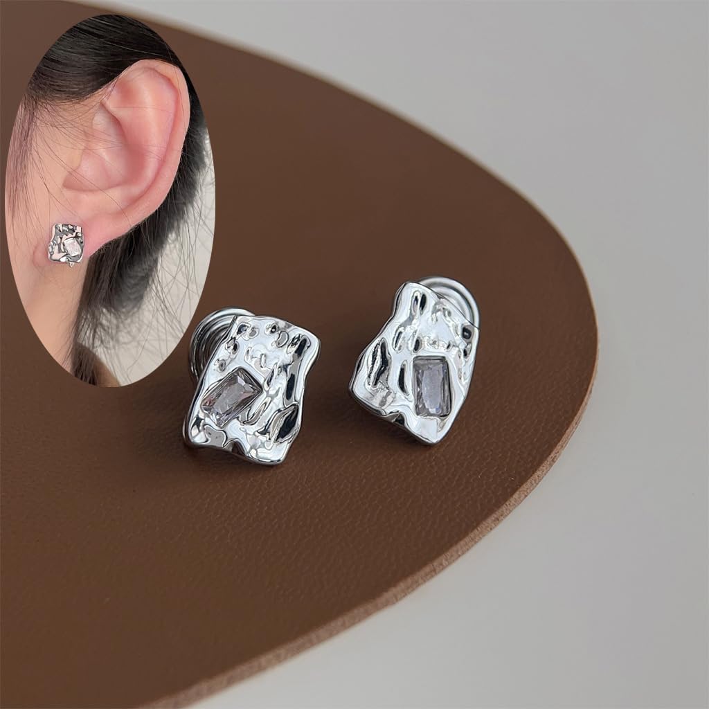 LIGHT RAIN Clip-On Earrings, All-Day Wear Gold & Silver Plated Stud, Hoop, Dangle Design Jewelry for Non-Pierced Ears - Image 4