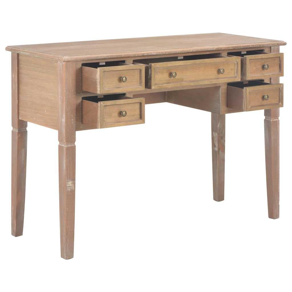 Mesa de Escritorio 109,5x45x77,5 cm Madera Marrón con 5 Cajones