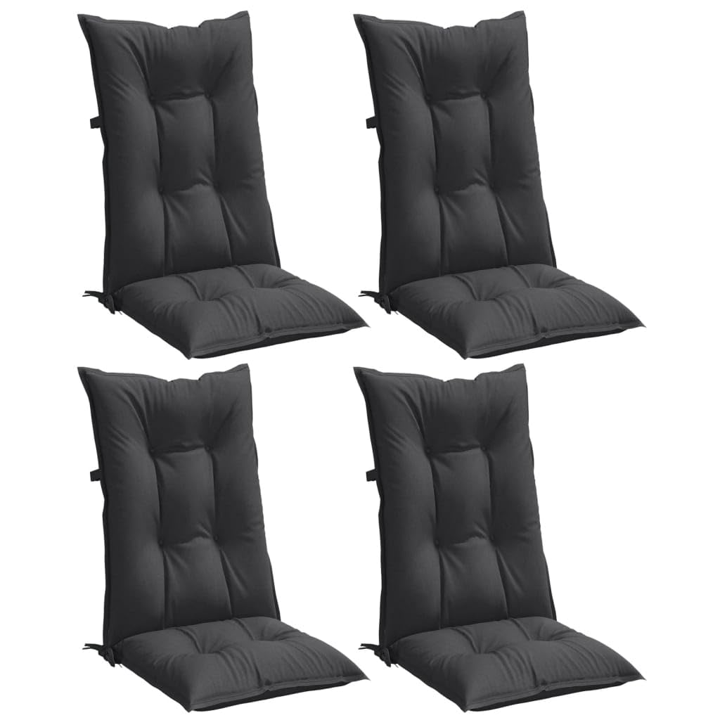 vidaXL Hochlehner-Auflagen 4 STK. Melange Anthrazit 120x50x7 cm Stoff
