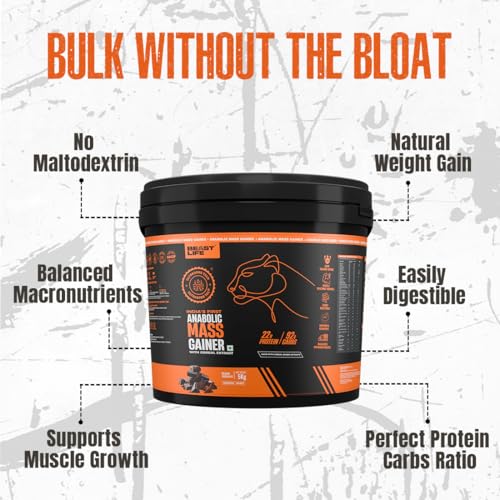 Image of BeastLife High Protein Mass /Weight Gainer | 5 KG | Belgian Chocolate | NABL LAB Tested | For Muscle Gain & Fast Growth | Cereal-Based Formula, No Maltodextrin | India's #1 Cereal Based Bulk Gainer