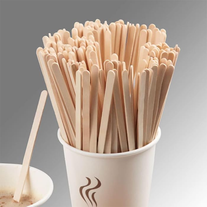 Bag Market | 1000 x Birchwood Disposable Wooden Coffee Stirrers - 5.5" / 140mm - Tea, Drink, Sticks