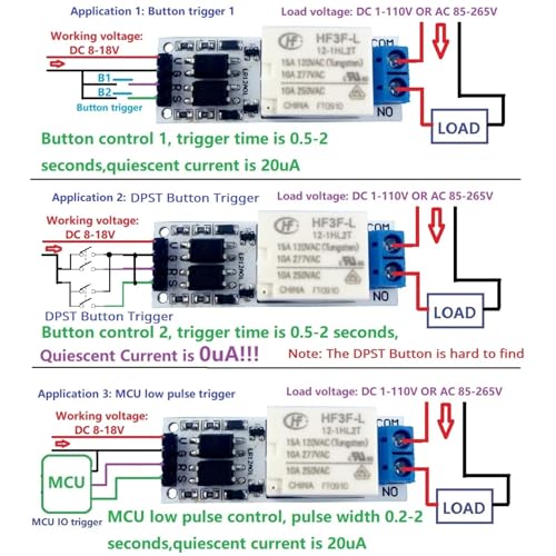 Module de relais de verrouillage pour domotique et van aménagé 12V 10A - 5