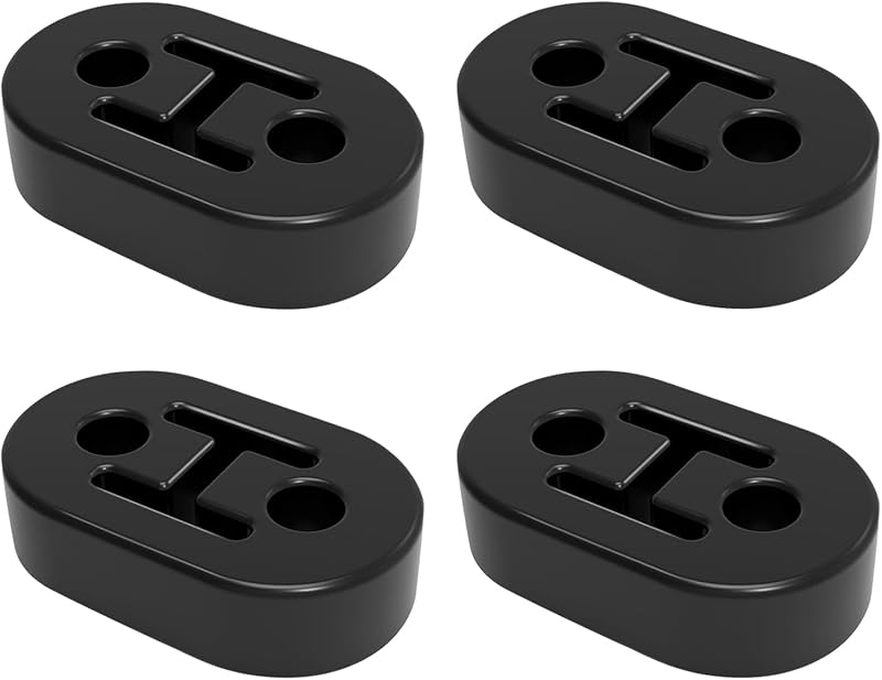 4 Pack Exhaust Rubber Hanger, Rubber Muffler Hangers with 2 Holes 0.47 Inch
