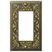 Amerelle 65RAB Filigree 1 Rocker-GFCI Wallplate, Antique Brass