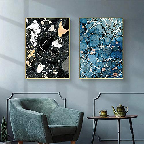 Art mural abstrait en texture de marbre avec impression sur toile premium - 2