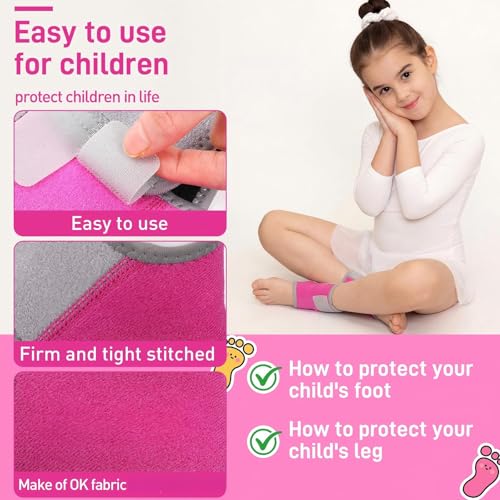 Image of Tarpop 2 Pairs Kids Ankle Brace Set Foot Ankle Support Kids Ankles Sleeve Compression Socks Knitted Fitness Stabilizer Wrap Protector Knitted Child Sleeve Support for Injury Prevention Jogging Running