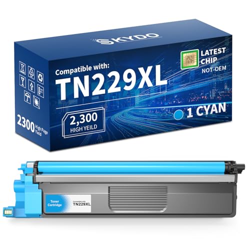 Image of Skydo TN229XL Compatible Toner Cartridges Replacement for Brother TN229 TN229XL TN-229XL TN229 XL Work for MFC-L3780CDW MFC-L3720CDW HL-L3280CDW HL-L3220CDW HL-L3300CDW (Cyan,1 Pack)