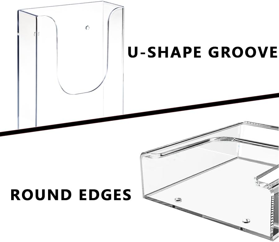 Miniatura 3 de Voittozege Porta folletos acrílicos de 4.33 x 1.67 x 6.5 pulgadas, soporte deslizante entrelazado para folletos, 6 paquetes de soporte para folletos